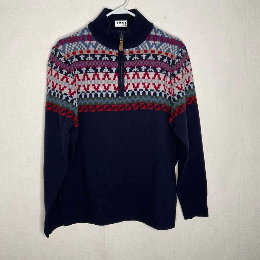 Vintage Joseph Turner Sweater Men’s Large Lambswool Fair Isle Pattern‎ Intarsia